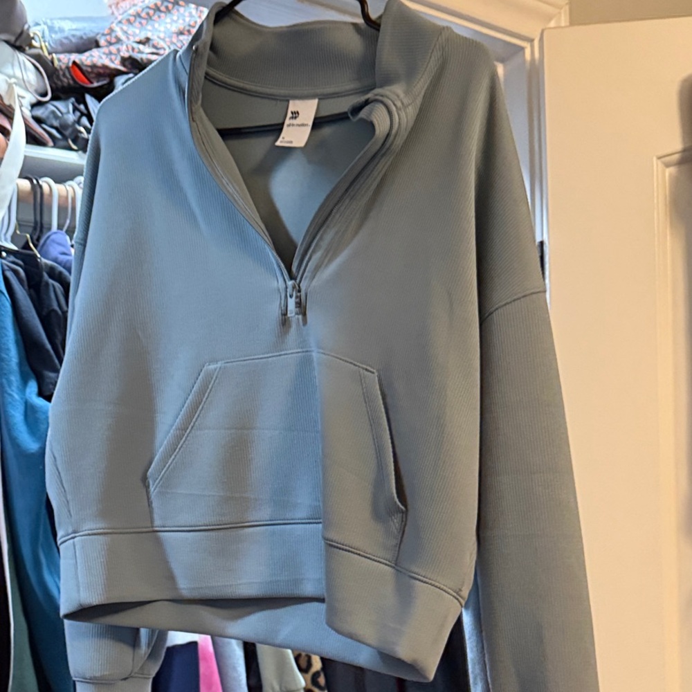 All in Motion Light Blue Half-Zip Hoodie pants set